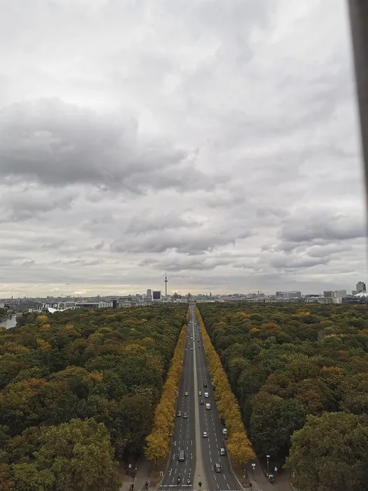 Framed Print : Berlin with a central avenue and vast areas of forest under an overcast sky Framed Print : Berlin with a central avenue and vast areas of forest under an overcast sky