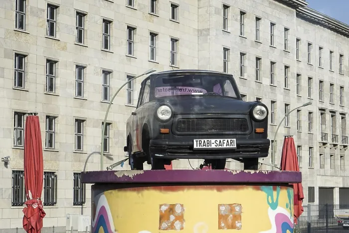 Framed Print : Berlin Germany, 2014. Old Trabant car on display in Berlin