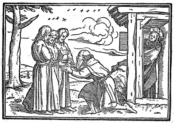 Framed Print : Bible, Old Testament, Abraham receives the prophecy of the angels
