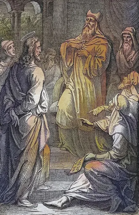 Framed Print : Biblical History, Christ in front of Caiaphas