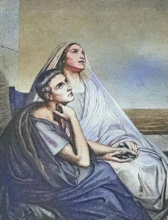 Framed Print : Biblical History, St. Augustine and his Mother Monica Framed Print : Biblical History, St. Augustine and his Mother Monica