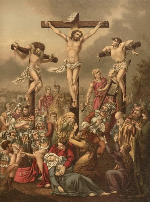 Framed Print : Biblical scene, Bible, Christ and the Crucifixion