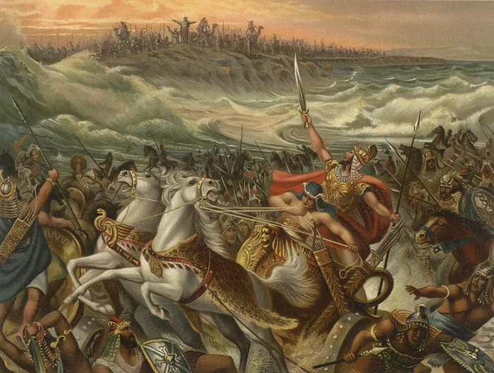 Framed Print : Biblical scene, Bible, liberation of the Israelites from the Red Sea