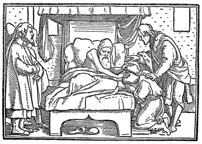 Framed Print : Biblical scene Old Testament, Jacob blesses his sons Framed Print : Biblical scene Old Testament, Jacob blesses his sons
