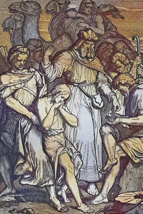 Framed Print : Biblical story, Out of envy Joseph is sold by his brothers