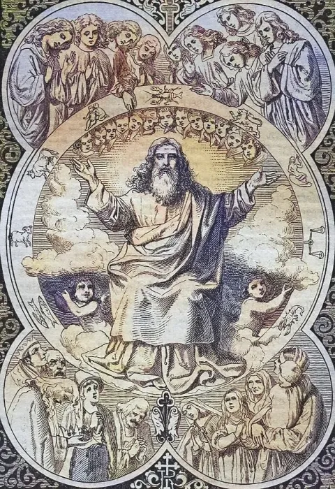Framed Print : Biblical story, image of a saint