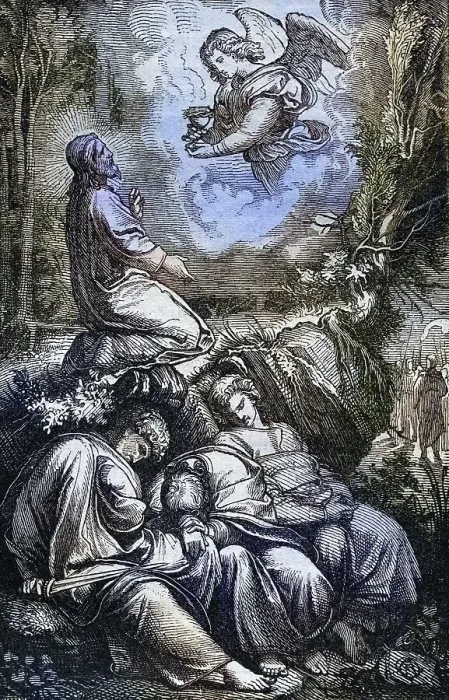 Framed Print : Biblical Story, Jesus Agony on the Mount of Olives