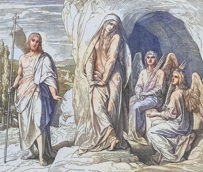 Framed Print : Biblical story, Mary Magdalene at the tomb Framed Print : Biblical story, Mary Magdalene at the tomb