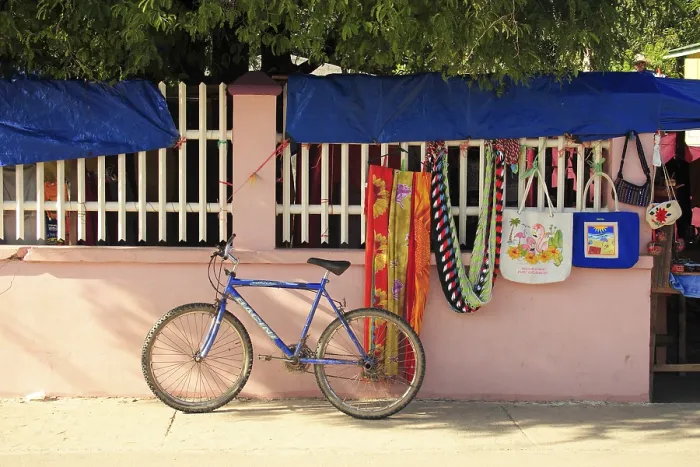 Framed Print : Bicycle, Roatan island, country Honduras