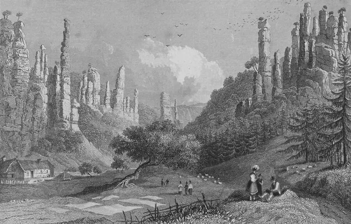 Framed Print : Bielergrund or Bieler Grund, Saxon Switzerland