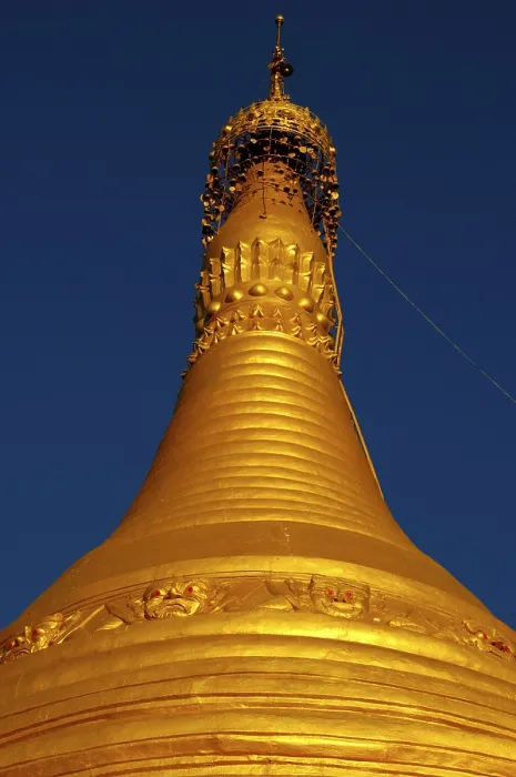 Framed Print : Top of big golden stupa Pindaya Shan State Burma