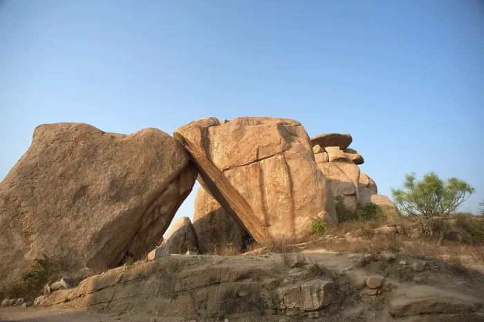 Framed Print : Big granite bolder, Hampi, Karnataka, India