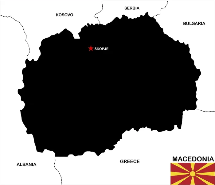 Framed Print : Very big size macedonia black map illustration Framed Print : Very big size macedonia black map illustration