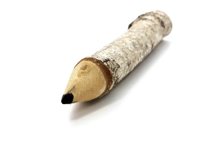 Framed Print : Big styled as birch wood pencil isolated on white Framed Print : Big styled as birch wood pencil isolated on white
