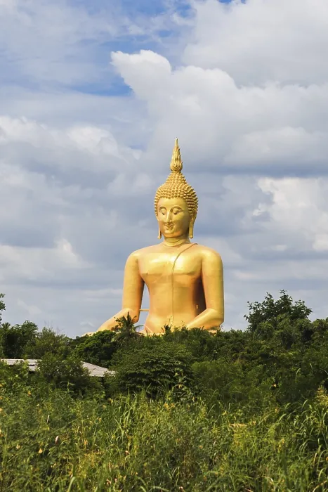 Framed Print : Biggest Seated Buddha in Thailand at Wat Muang Framed Print : Biggest Seated Buddha in Thailand at Wat Muang