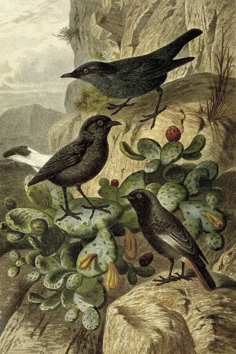Framed Print : Bird, Birds, Blue Rock Thrush (Monticola solitarius)