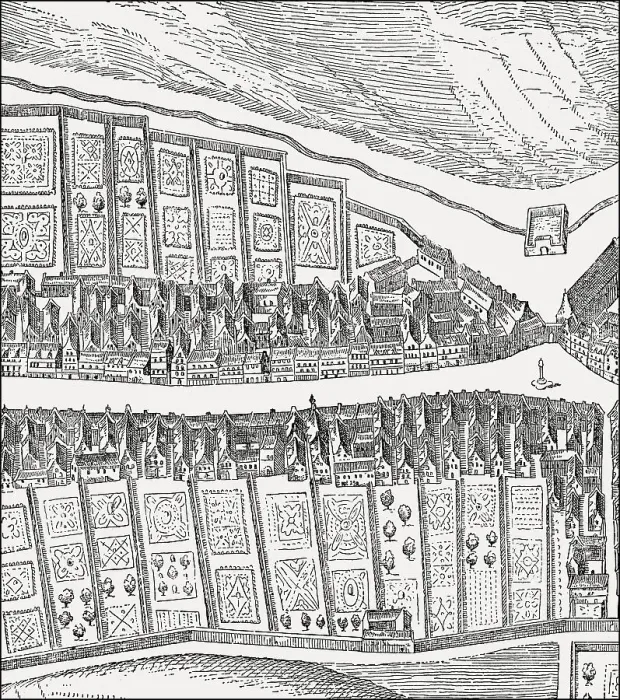 Framed Print : Bird's eye view of the Canongate