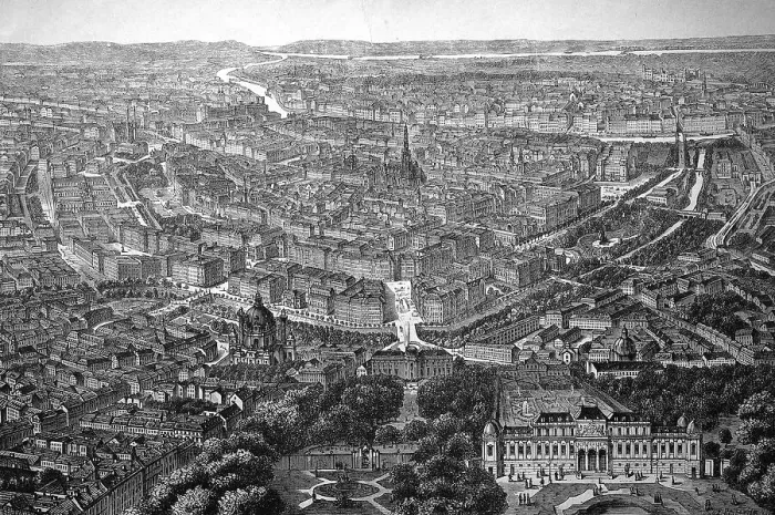 Framed Print : Bird's eye view of Vienna, c Framed Print : Bird's eye view of Vienna, c
