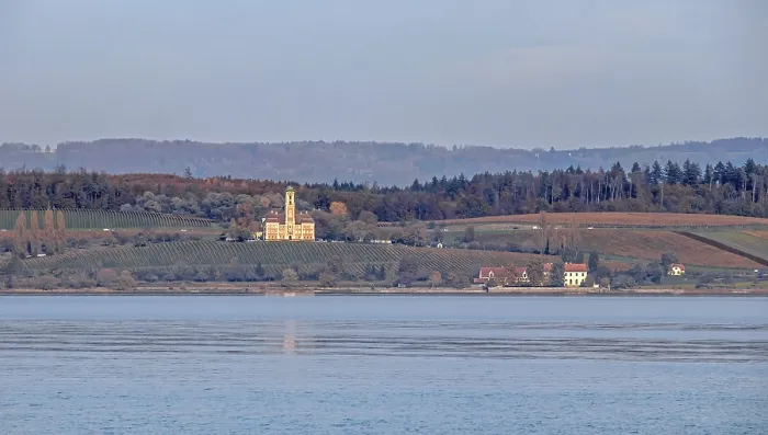 Framed Print : The Birnau pilgrimage church is located on Lake Uberlingen Framed Print : The Birnau pilgrimage church is located on Lake Uberlingen