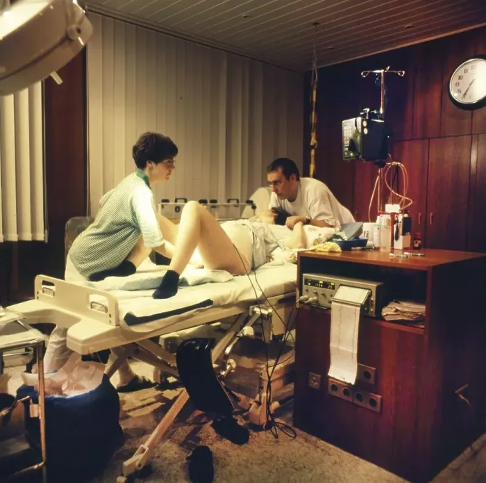Framed Print : The birth of a child in hospital