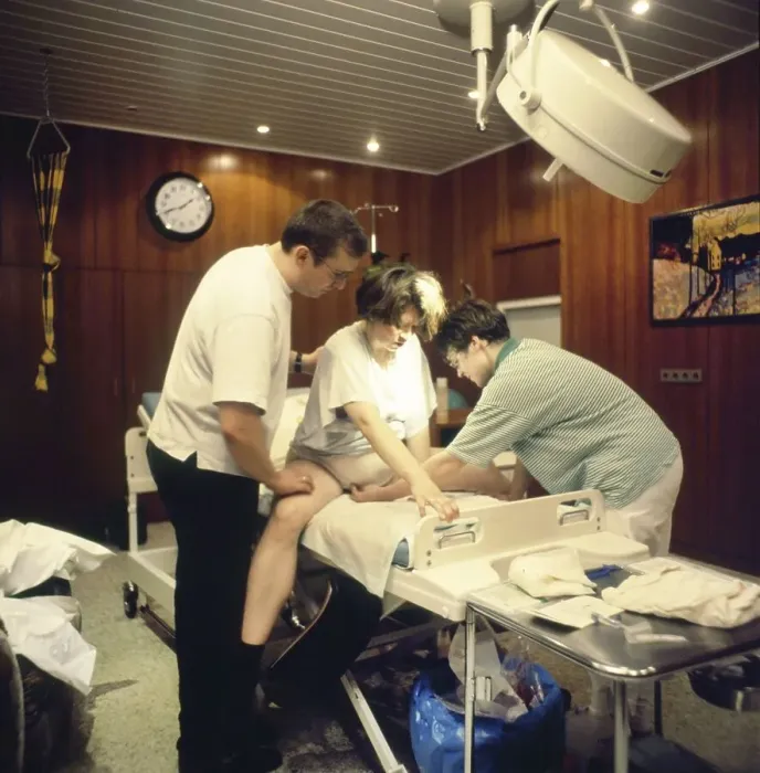 Framed Print : The birth of a child in hospital