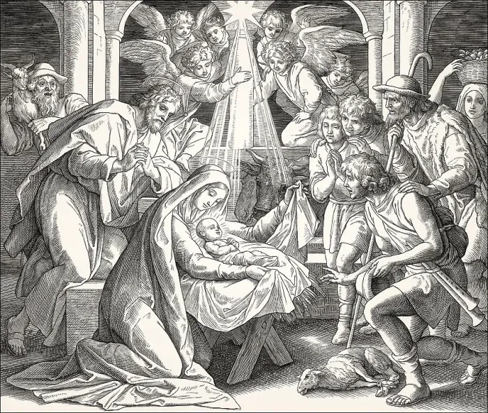 Framed Print : The birth of Jesus Christ, by Julius Schnorr von Carolsfeld Framed Print : The birth of Jesus Christ, by Julius Schnorr von Carolsfeld