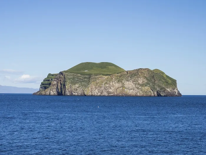 Framed Print : Bjarnarey, island of the Westman Islands, Iceland