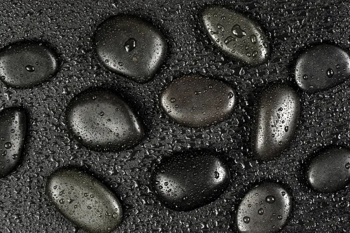 Framed Print : Several black basalt massage stones Framed Print : Several black basalt massage stones