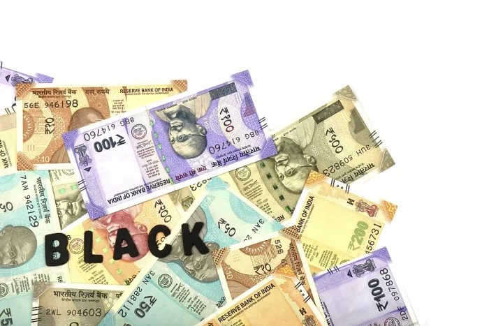 Framed Print : Black money concept, black alphabet on money background