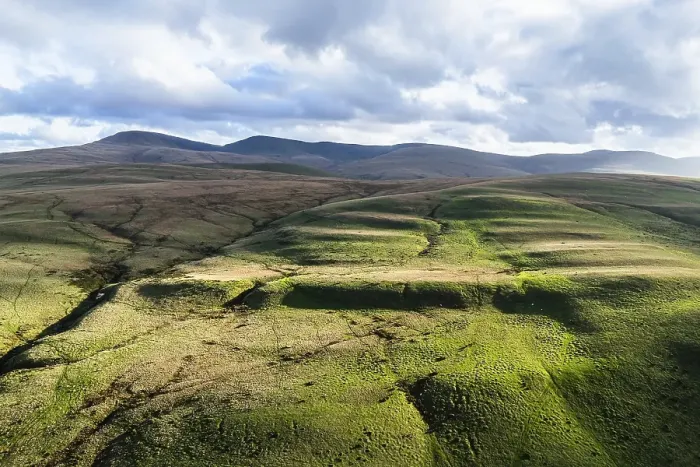 Framed Print : Black Mountain from a drone, Brecon Beacons National Park