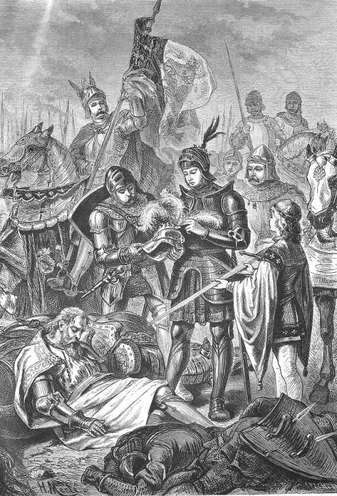 Framed Print : The black prince by the body of King John of Bohemia Framed Print : The black prince by the body of King John of Bohemia