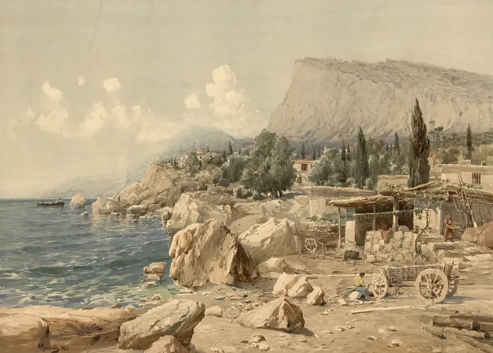 Framed Print : Black Sea coast, Crimean peninsula