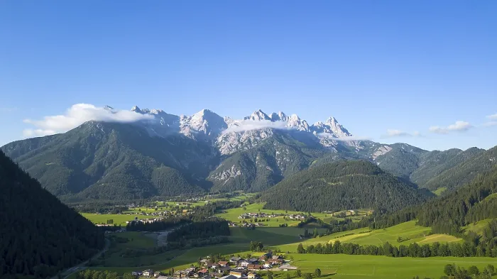 Framed Print : Blick zu den Loferer Steinbergen von St