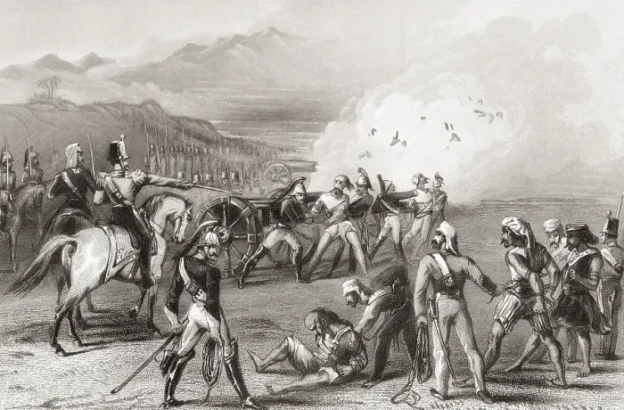 Framed Print : Blowing mutinous Sepoy from the guns, India, Asia Framed Print : Blowing mutinous Sepoy from the guns, India, Asia