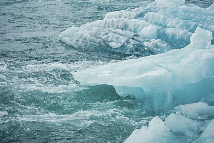 Framed Print : Blue icebergs floating in a cold Framed Print : Blue icebergs floating in a cold