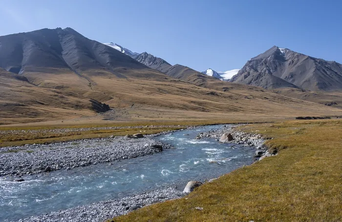 Framed Print : Blue river in the Burkhan valley