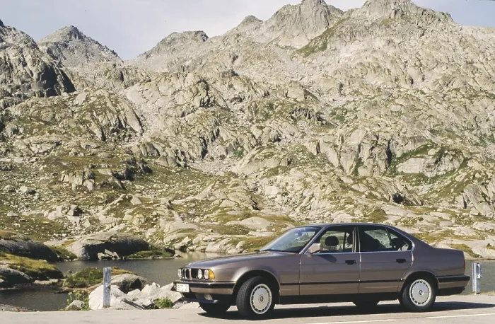 Framed Print : BMW E34 525i, third generation of the 5 series