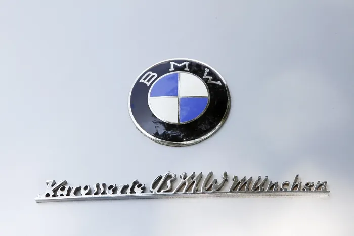 Framed Print : BMW emblem, BMW 328 Touring Roadster