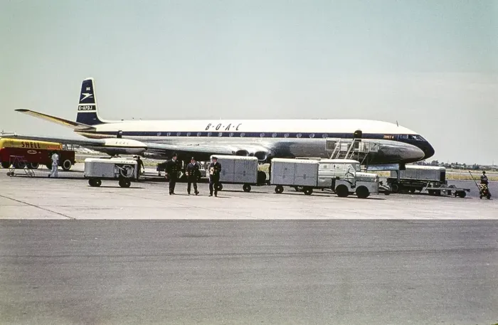 Framed Print : BOAC British Overseas Airways Corporation, De Havilland 106 Comet 4 jet aircraft, G APDL, Rome Airport in the early 1960s