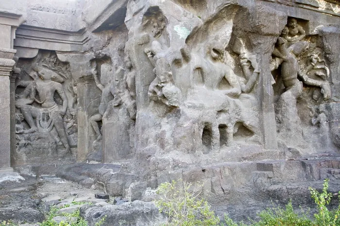 Framed Print : Boar incarnation of vishnu sculpture on kailash temple
