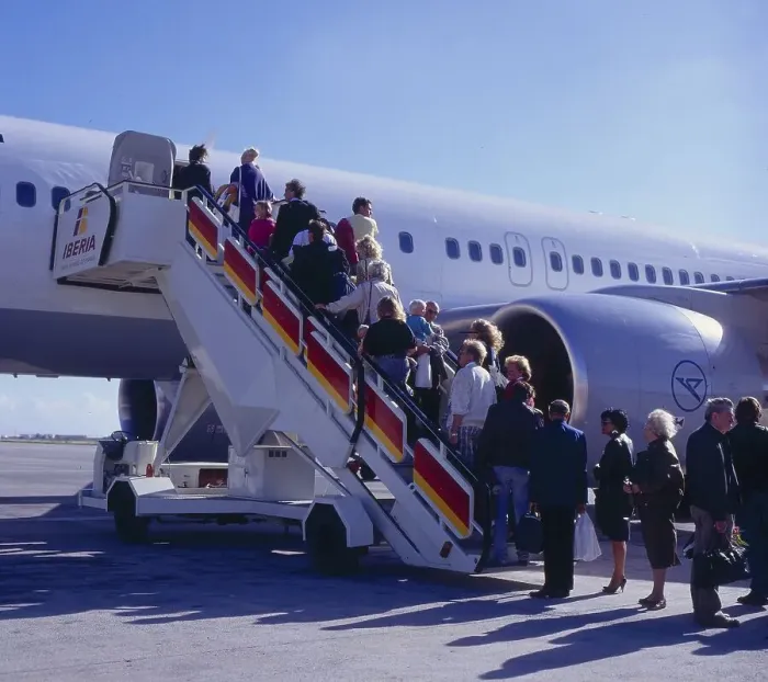 Framed Print : Boarding Jet, Condor Boeing, 757 Ibiza Island Spain