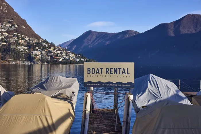 Framed Print : Boat hire, lake, mountains, blue sky