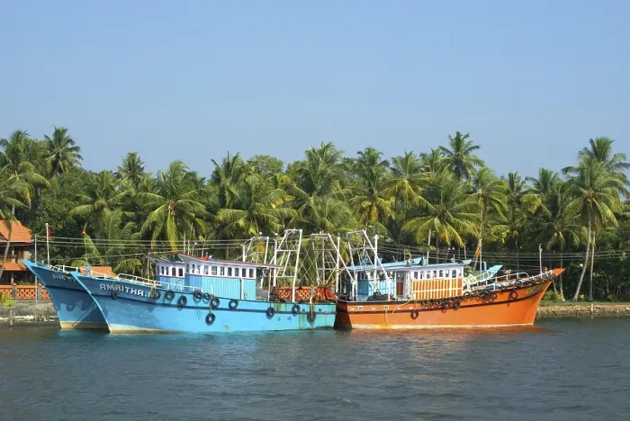 Framed Print : Boats in ashtamudi river, Kollam Framed Print : Boats in ashtamudi river, Kollam