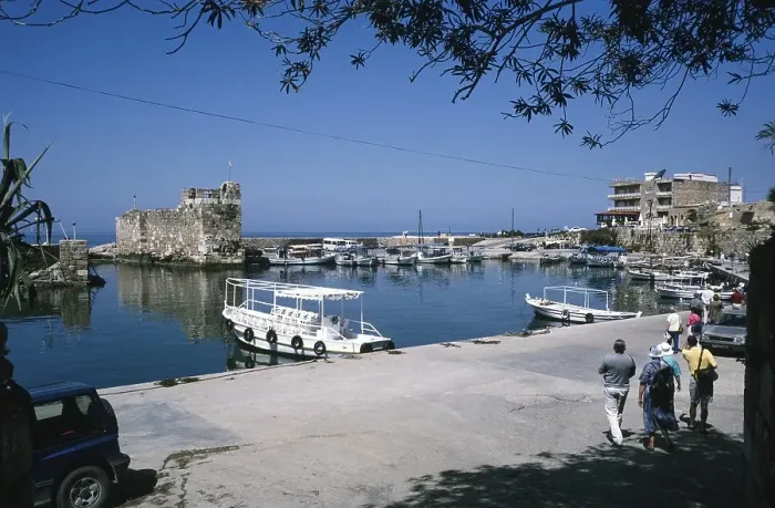 Framed Print : Boats in the harbour of Byblos, Lebanon 1998