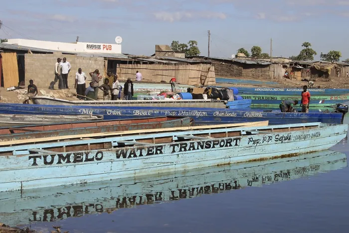 Framed Print : Boats, Mongu Harbour, Mongu, Barotse Flood Plain