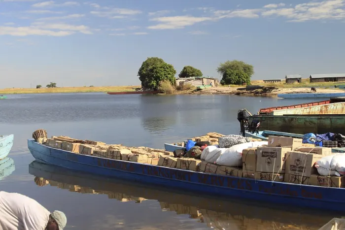 Framed Print : Boats, Mongu Harbour, Mongu, Barotse Flood Plain