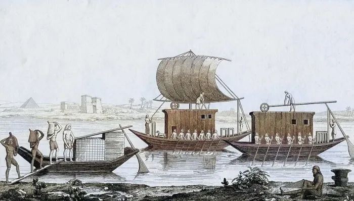 Framed Print : Boats on the Nile, Egypt, c. 1810 Framed Print : Boats on the Nile, Egypt, c. 1810