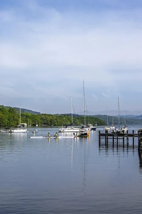 Framed Print : Boats on Windermere Lake, Fell Foot Park