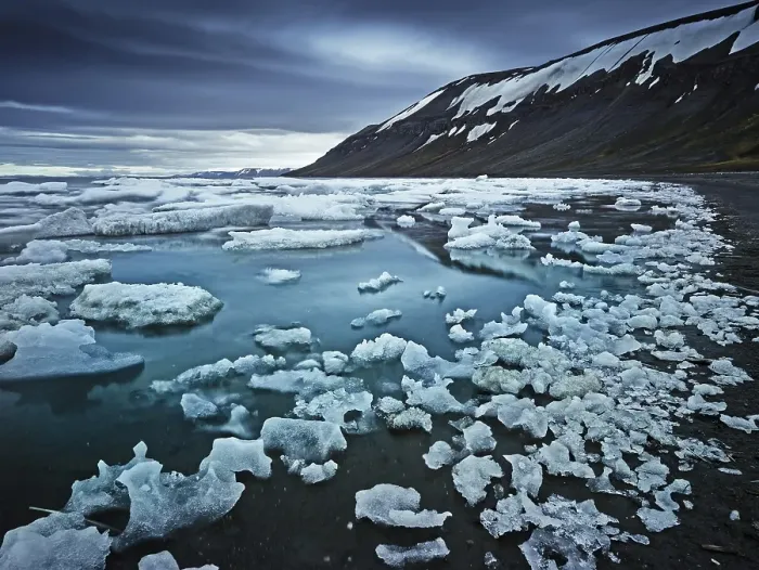 Framed Print : Bockfjord with pack ice, Spitsbergen Island