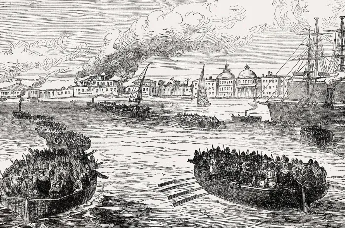 Framed Print : The Bombardment of Alexandria in Egypt by the British Mediterranean Fleet on 11-13 July 1882